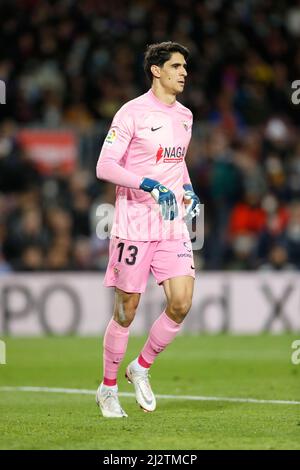 Barcelona, Spanien. 3. April 2022. Bono (Sevilla) Fußball: Spanisches Spiel 'La Liga Santander' zwischen dem FC Barcelona 1-0 Sevilla FC im Estadio Camp Nou in Barcelona, Spanien. Quelle: Mutsu Kawamori/AFLO/Alamy Live News Stockfoto