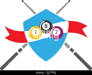 Billard-Logo Vektor Illustration Vorlage Stock Vektor