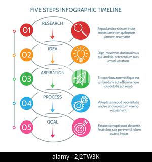 Liste „Stufen“ Stock Vektor