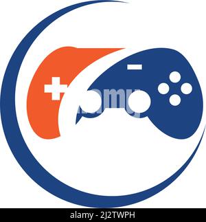 Vektorvorlage für Joystick-Logo-Illustration Stock Vektor