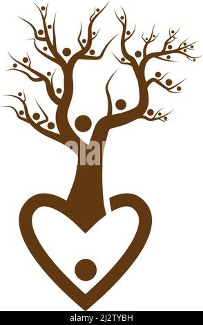 Stammbaum logo template Vector Illustration Stock Vektor