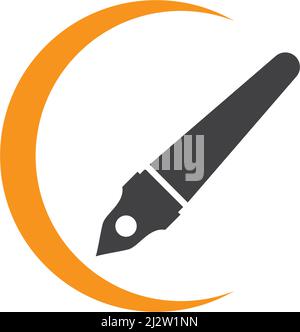 Stift Logo Illustration Vektor flach Design Stock Vektor