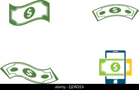 Business acounting money mobile Cash-Logo-Vektor-Vorlage Stock Vektor