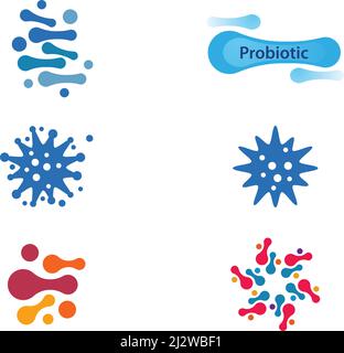 Bakterielles probiotisches Icon-Vektor-flaches Design Stock Vektor