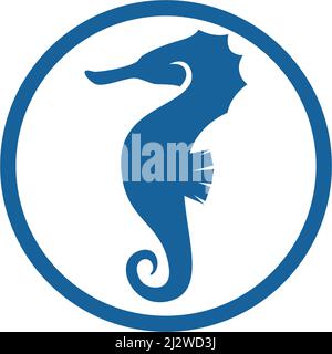 Seepferd Illustration Logo Vektor flaches Design Stock Vektor