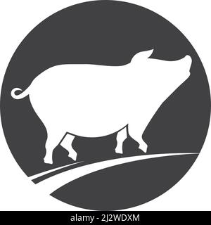 Pig Logo Illustration Vektor flaches Design Stock Vektor