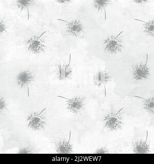 Fliegendes, zerbrechliches Muster aus Dandelion Stockfoto