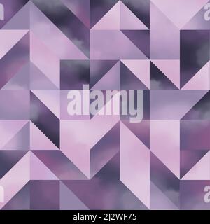 Abstraktes, modernes geometrisches Muster mit violetten Abstufungen Stockfoto