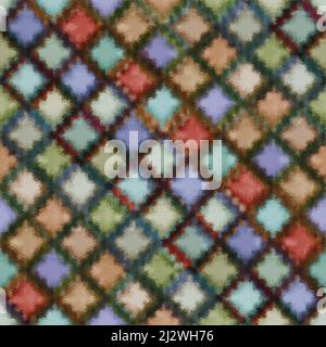 Nahtlose mehrfarbige Glasmalerei Muster Diamant-Muster Stockfoto