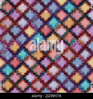 Nahtlose mehrfarbige Glasmalerei Muster Diamant-Muster Stockfoto