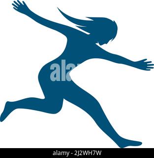 Running People Silhouette Illustration Vektor-Vorlage Stock Vektor