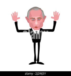 Karikatur des Präsidenten Russlands, Wladimir Putin. Karikatur Stock Vektor