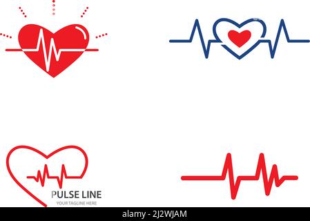 Pulse Line Abbildung: Vector Template Stock Vektor