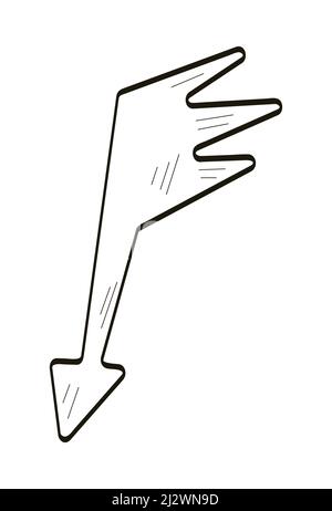 Blitzschlag handgezeichnete Symbolvektor für Social Net. Flash-Energie, Warnsymbole, Aufmerksamkeitsdarstellung für Social-Net-Story, Web, Banner. Stock Vektor