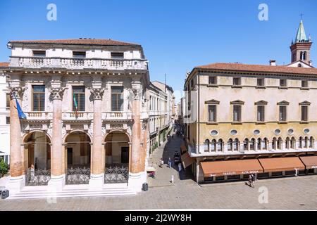 Vicenza; Piazza dei Signori; Loggia del Capitano, Palazzo Monte di Pieta Stockfoto