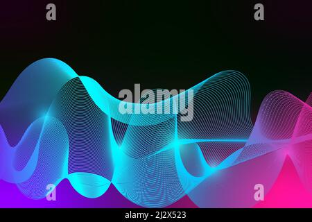 Abstrakter, gewellter, farbenfroher Hintergrund. Dynamischer Effekt. Moderne Designvorlage. Vektorgrafik Stock Vektor