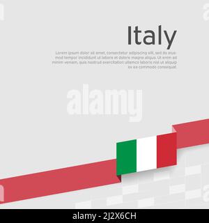 Hintergrund der italienischen Flagge. Farbband Flagge von italien auf weißem Hintergrund. Nationales Plakat. Vektor-Tricolor-Flachdesign. Staatliches italienisches patriotisches Flugblatt Stock Vektor