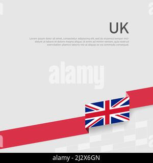 Hintergrund der britischen Flagge. Farbband der Flagge Großbritanniens auf weißem Hintergrund. Nationales Plakat des vereinigten Königreichs. Vektor flach Stock Vektor