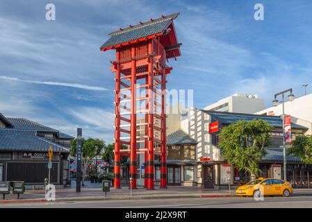 LOS ANGELES, CA, USA - 7. NOVEMBER 2013: Little Tokyo Historic District am Nachmittag. Stockfoto