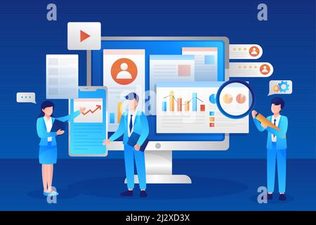 Gradient crm Illustration Vektor Illustration. Stock Vektor