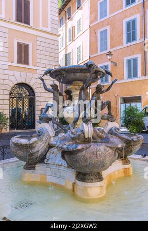Rom, Piazza Mattei, Fontana delle Tartarughe Stockfoto
