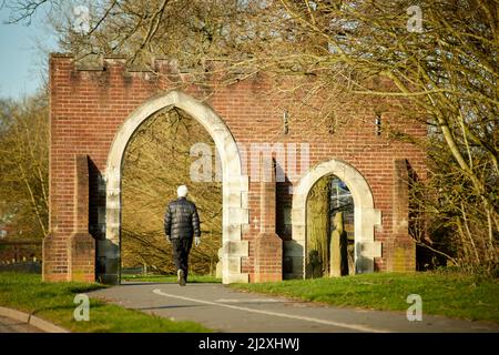 Cottam, Preston, Lancashire. Torbogen am Cottam Way Stockfoto