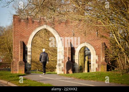 Cottam, Preston, Lancashire. Torbogen am Cottam Way Stockfoto