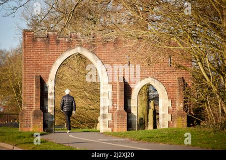 Cottam, Preston, Lancashire. Torbogen am Cottam Way Stockfoto