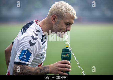 Aarhus, Dänemark. 03., April 2022. Jack Wilshere (10) von der AGF beim Superliga-Spiel 3F zwischen Aarhus GF und Vejle Boldklub im Ceres Park in Aarhus. (Foto: Gonzales Photo - Morten Kjaer). Stockfoto