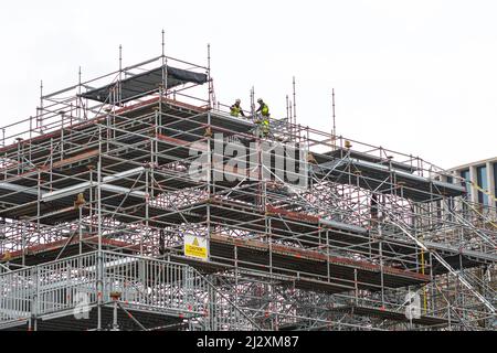 Der Marble Arch Mound, für den 6m GBP für den Bau gebraucht wurden, wird weitere 660.000 GBP für den Abbau brauchen. Aufnahmen vom 29.. März 2022. © Belinda Jiao Stockfoto