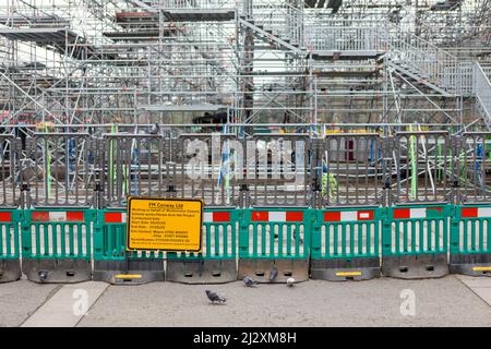 Der Marble Arch Mound, für den 6m GBP für den Bau gebraucht wurden, wird weitere 660.000 GBP für den Abbau brauchen. Aufnahmen vom 29.. März 2022. © Belinda Jiao Stockfoto