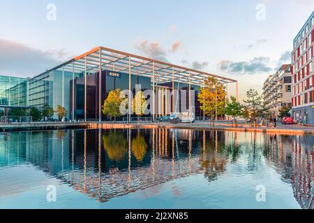 Gebäude von DR Byen - Sitz der Dänischen Rundfunkanstalt, DR, mit Sitz in Kopenhagen, Dänemark. Stockfoto