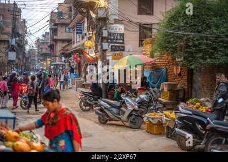 Tägliches Leben in Patan auch bekannt als Lalitpur, Kathmandu Valley, Nepal Stockfoto