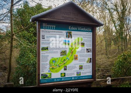 01.04.2022 Kirkby stephen, Cumbria, Großbritannien. Die Viadukte Podgill, Merrygill und Smardale Gill befinden sich im wunderschönen Upper Eden Valley in Cumbria bei t Stockfoto