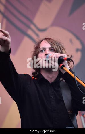 Dave McCabe, The Zutons, V2005, Hylands Park, Chelmsford, Essex, Großbritannien - 20. August 2005 Stockfoto