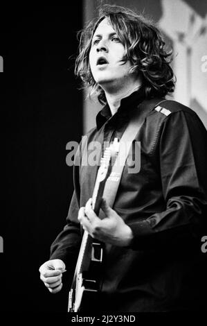 Dave McCabe, The Zutons, V2005, Hylands Park, Chelmsford, Essex, Großbritannien - 20. August 2005 Stockfoto