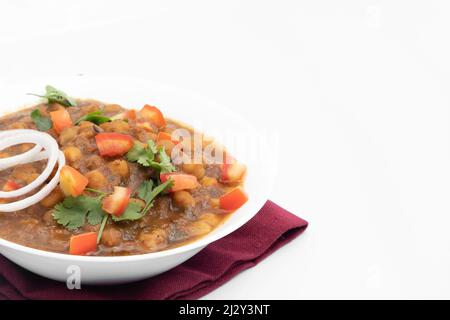 Punjabi Chhole Auch Bekannt Als Chhola Masala Sabji Amritsari Chole Sabzi Masaledar Chana Chola Oder Kichererbsen Veg Curry Wird Aus Chick Peas Zwiebeltomate Hergestellt Stockfoto