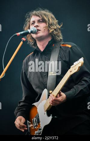 Dave McCabe, The Zutons, V2005, Hylands Park, Chelmsford, Essex, Großbritannien - 20. August 2005 Stockfoto