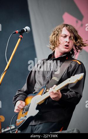 Dave McCabe, The Zutons, V2005, Hylands Park, Chelmsford, Essex, Großbritannien - 20. August 2005 Stockfoto