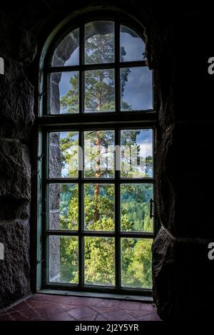 Ausschtsturm im Naturpark Aulanko, Hämeenlinna, Finnland Stockfoto