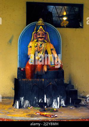 Medine Mauritius Tamil Hindu-Tempel für Zuckerrohrarbeiter Tantric de Maha Kali Tookay Tempel Garuda Stockfoto