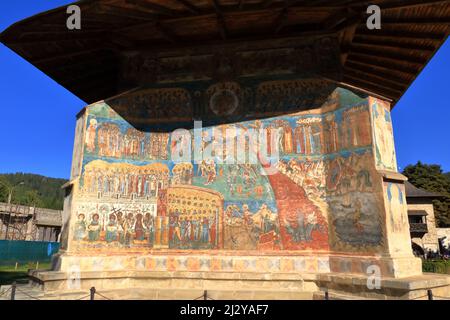 Das Kloster Voronet ist eines der rumänisch-orthodoxen Klöster in der südlichen Bukowina Stockfoto