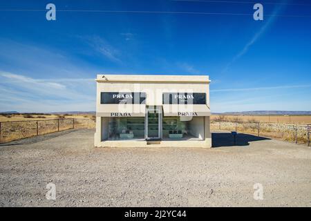 Prada Marfa Shoe Store Art Installation, Marfa Texas, Presidio County Stockfoto