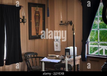 Toronto, Kanada - 08 11 2011: Innenraum der Blackwood Freimaurerloge, Teil der Ausstellung des Black Creek Pioneer Village, Freilichtmuseum in To Stockfoto