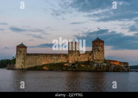 Olavinlinna Castle in Savonlinna, Finnland Stockfoto