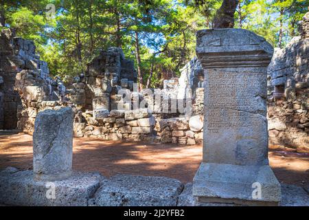 Phaselis, antike Stadt an der Küste, Provinz Antalya in der Türkei Stockfoto