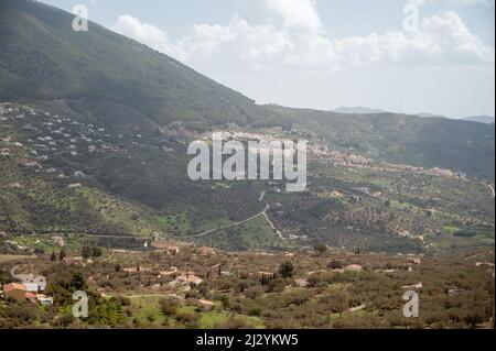 Frühling in der Sierra de Tejeda Gebirge in der Nähe von Malaga, Andalusien, Spanien Stockfoto