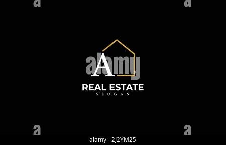 Alphabet A Immobilien Monogramm Vektor Logo Design, Buchstabe A Haus Icon Vorlage Stock Vektor