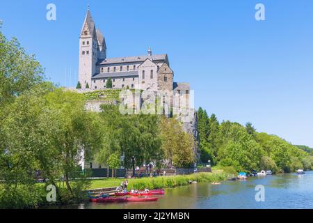 Limburg an der Lahn, Dietkirchen, Basilika St. Lubentius, Kanufahrer Stockfoto