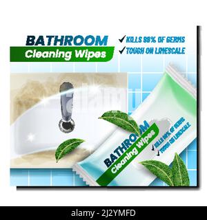 Badezimmerreinigungwischtücher Promotion Poster Vektor Stock Vektor